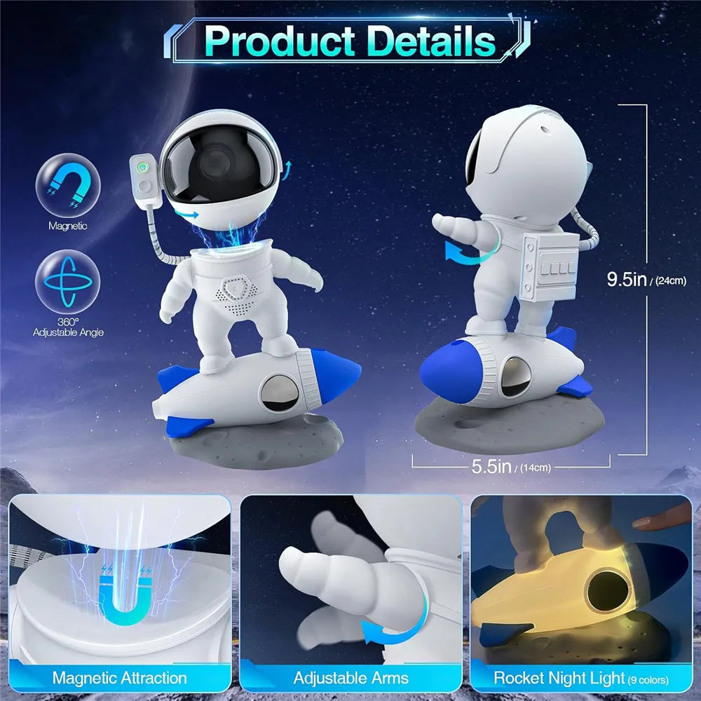 Astronaut Galaxy Starry Sky Projector Night Light with Remote Control