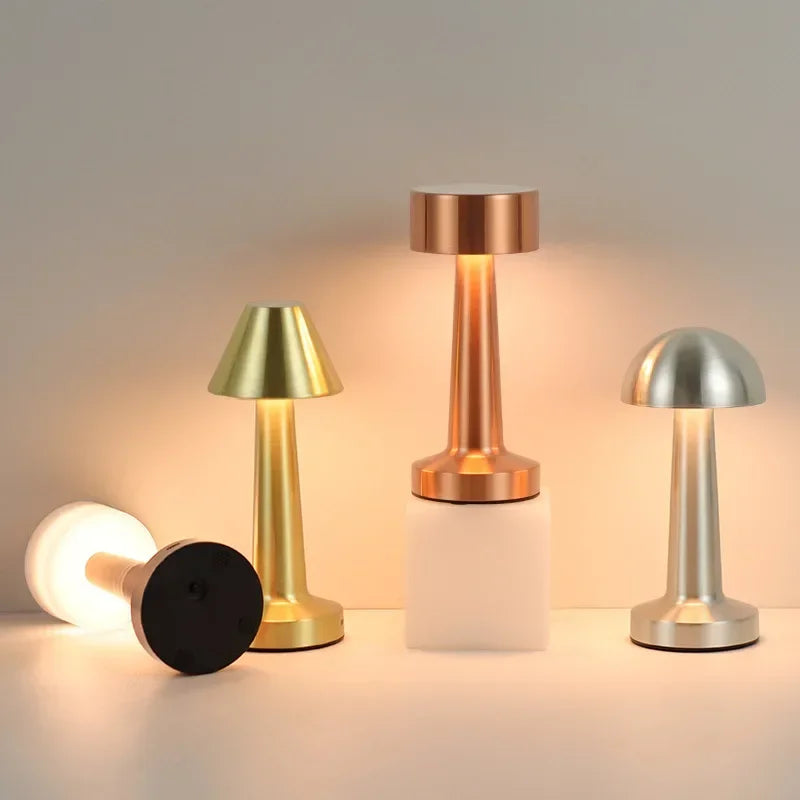 LED Bar Table Lamp Bar/Coffee/Restaurant Desktop Decor Night Light Rechargeable Touch Sensor Wireless Bedroom Reading Lamp
