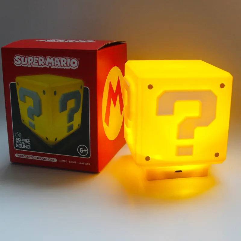 Super Mario Night Light with Music Peripherals, LED Question Mark - USB Charging
