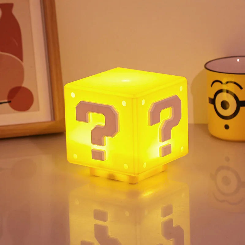 Super Mario Night Light with Music Peripherals, LED Question Mark - USB Charging