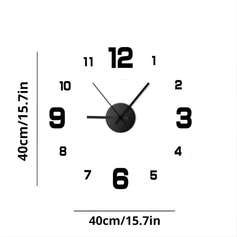 Creative Frameless DIY Wall Clock Wall Decal Home Silent Clock