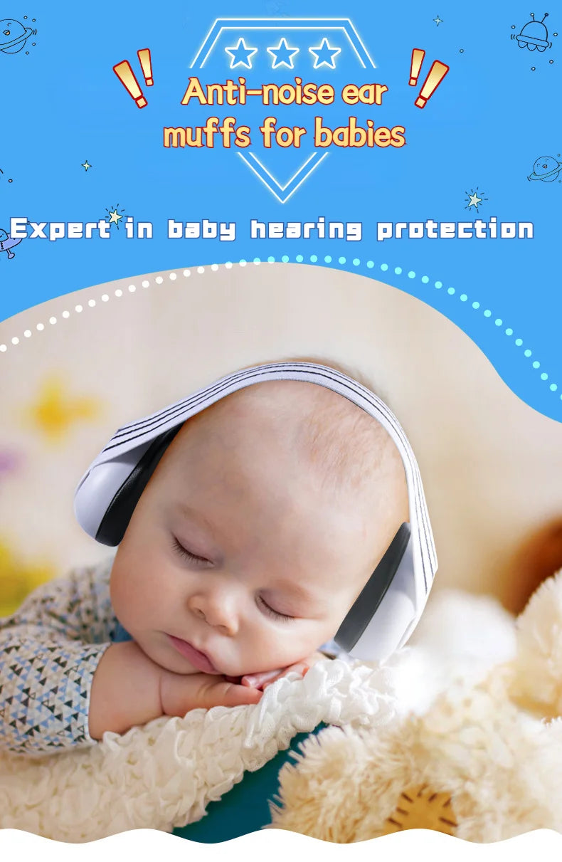 Baby Earmuff Mini-headset Adjustable Noise-proof Ear Protection Kids' Outdoor Sleep and Airplane Anti-noise Earmuffs